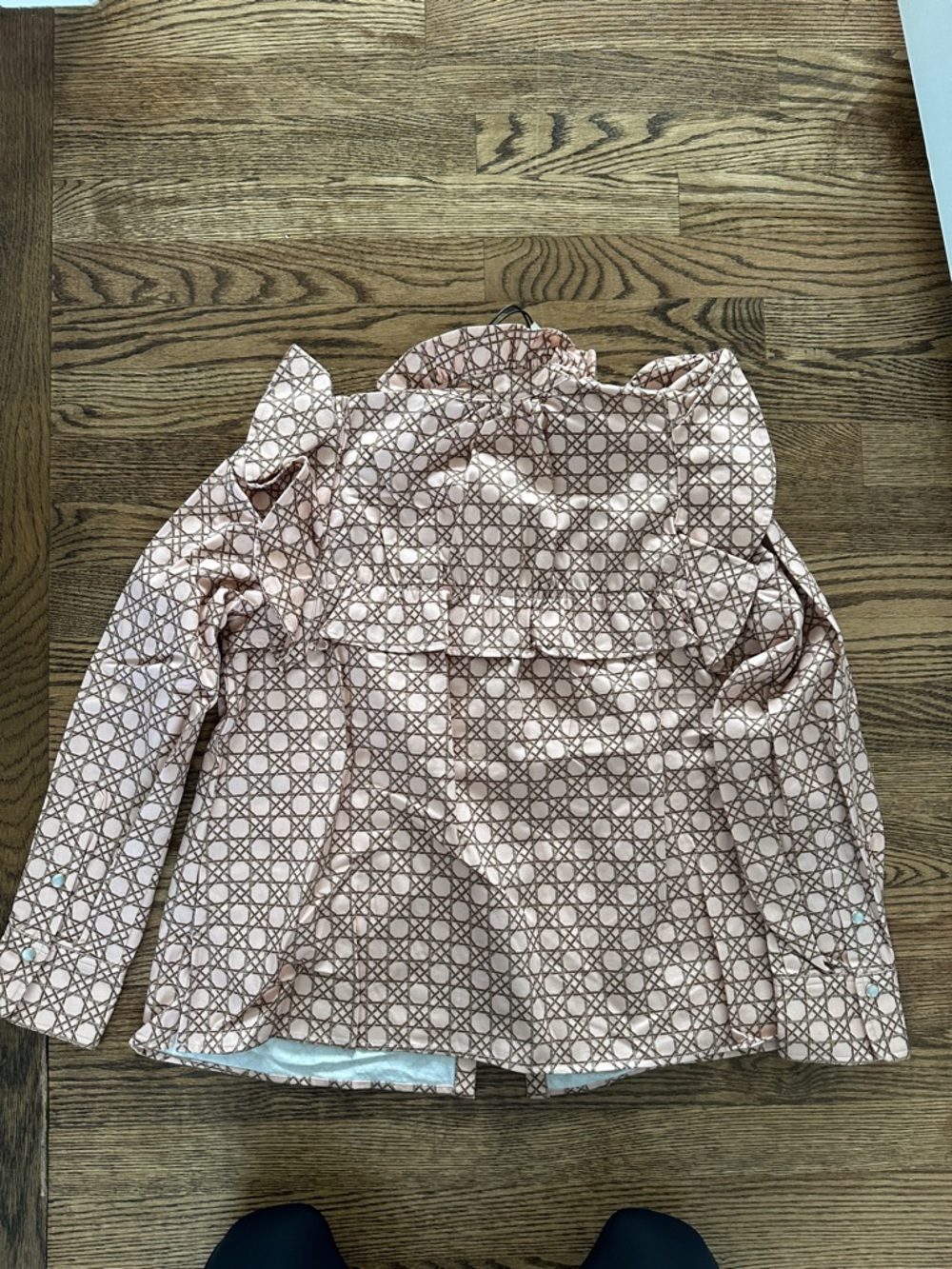 Tuckernuck Pink Patterned Ruffle-Trim Button Front Blouse - Picture 4 of 5